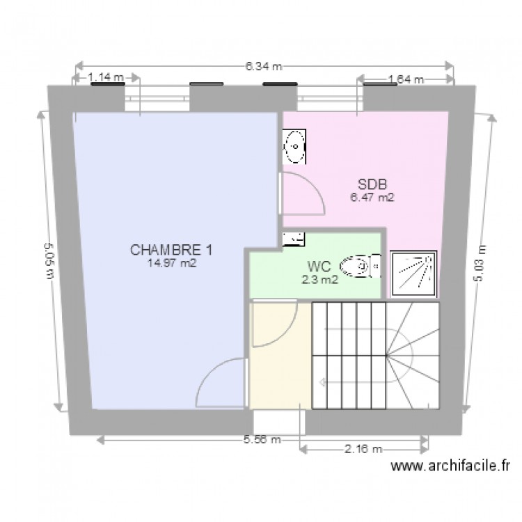 chambres niveau dalle V9. Plan de 0 pièce et 0 m2