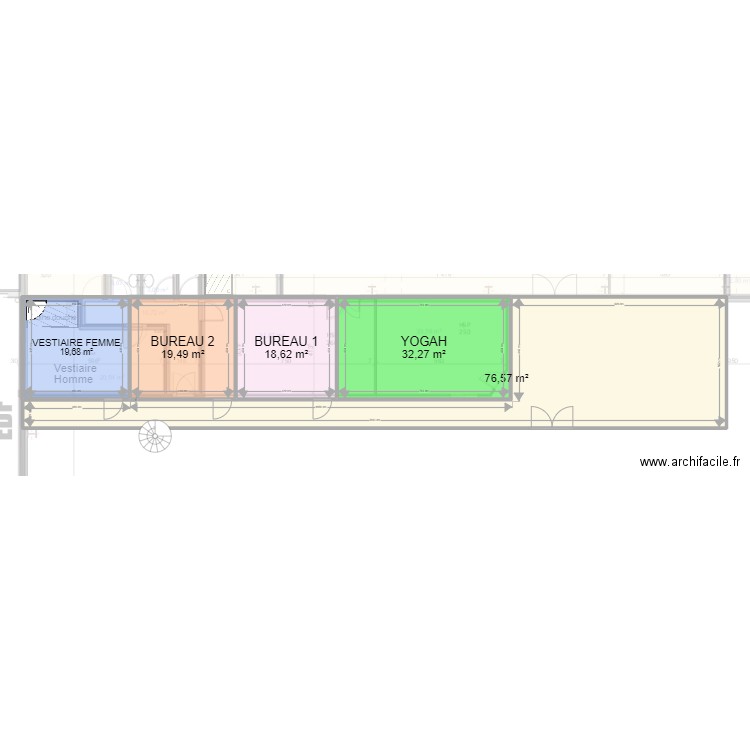 plateforme longue. Plan de 15 pièces et 563 m2