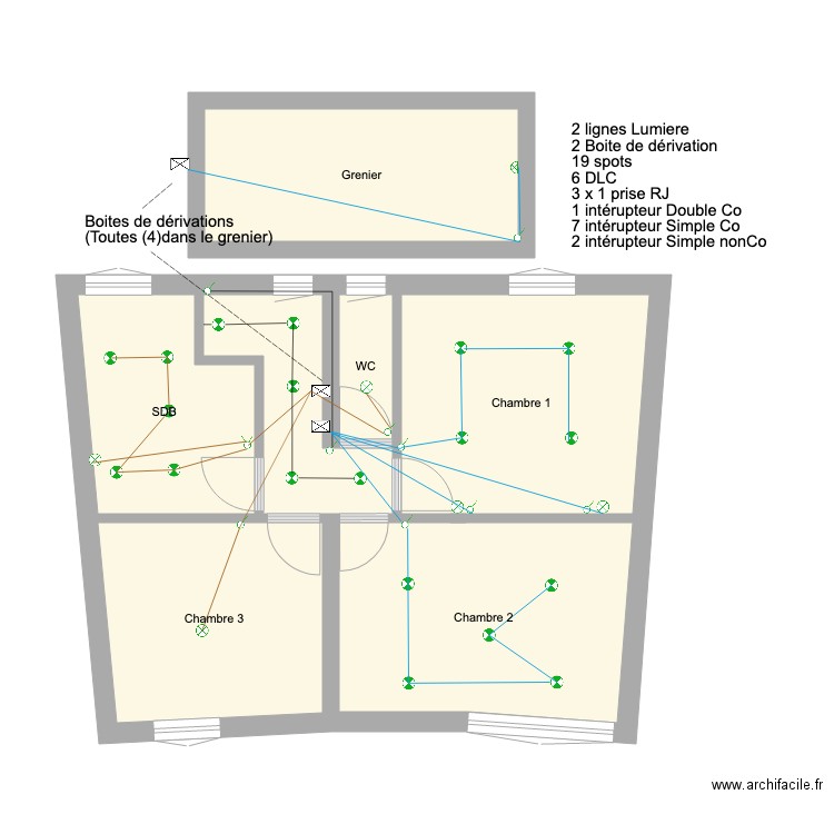 Electrecite Lumiere Etage. Plan de 0 pièce et 0 m2