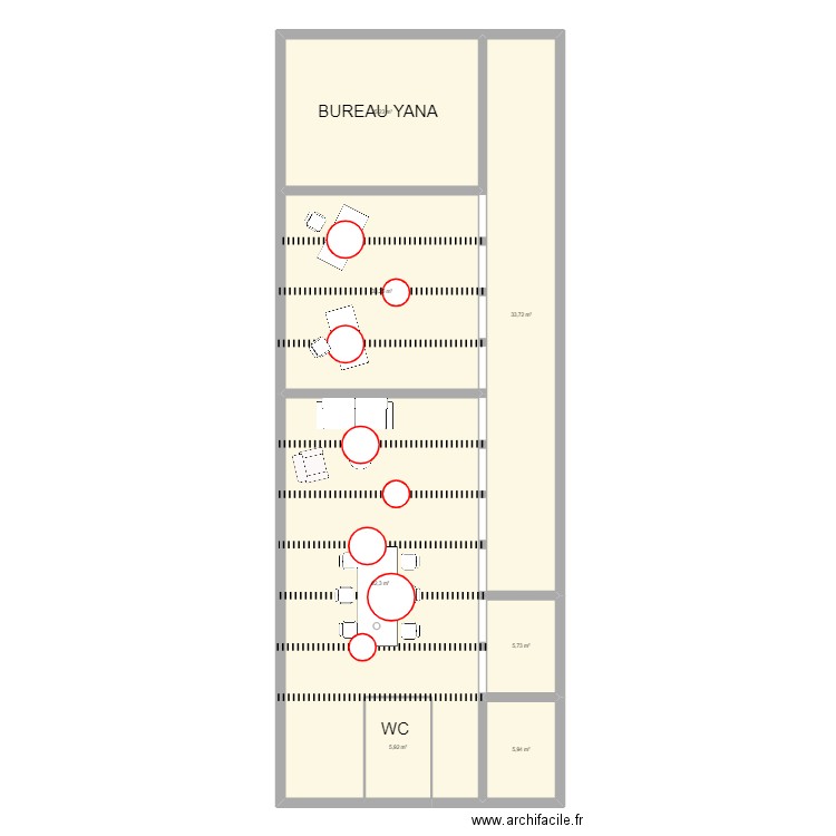 BUREAUX BAS ENTREPOT. Plan de 7 pièces et 172 m2