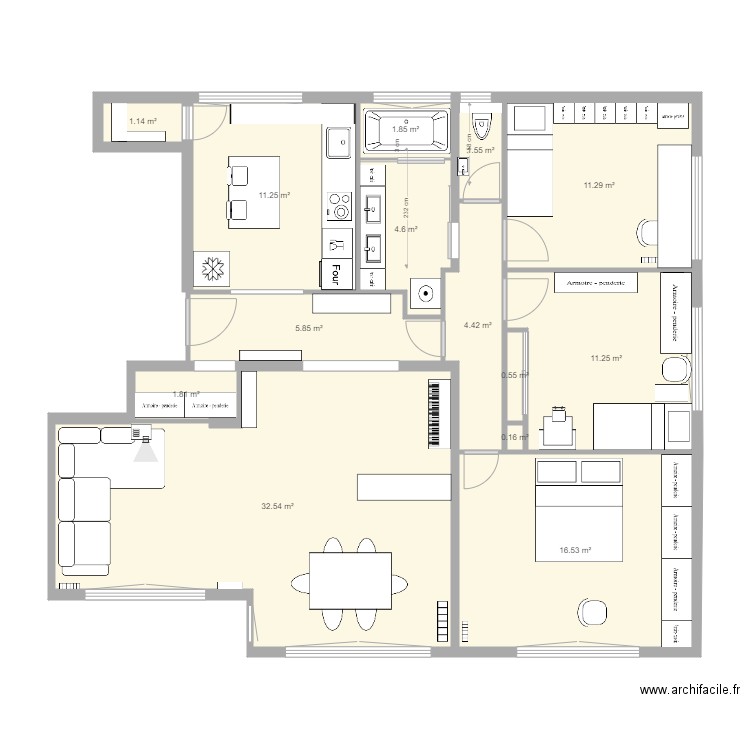 48 mar foch bathroom option1. Plan de 0 pièce et 0 m2