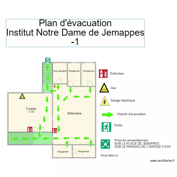 Notre Dame sous sol. Plan de 