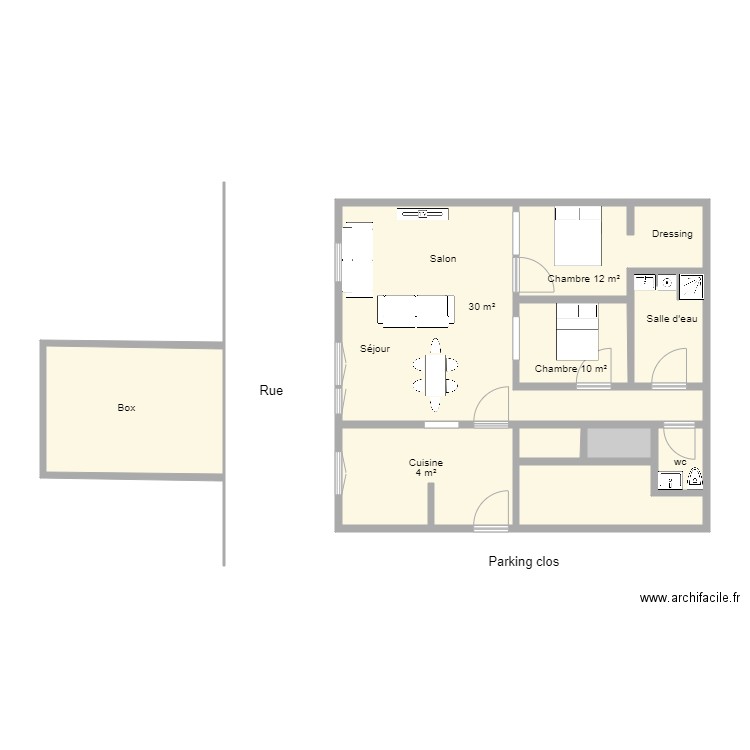 87G9225. Plan de 10 pièces et 68 m2