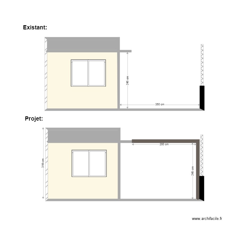 Facade Ouest. Plan de 0 pièce et 0 m2