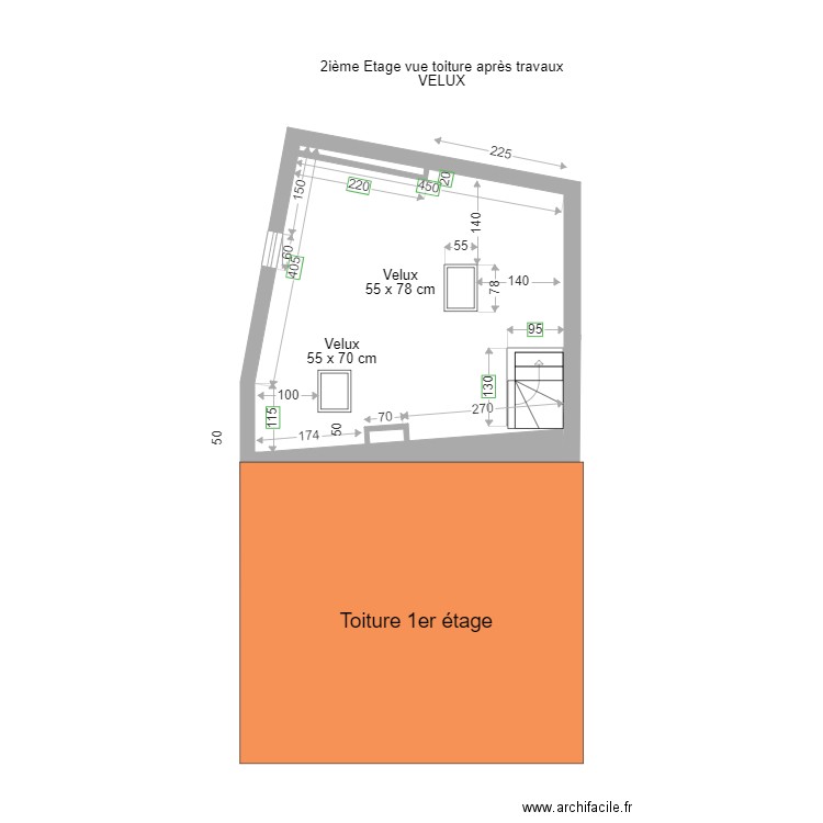 DP Velux après travaux. Plan de 0 pièce et 0 m2