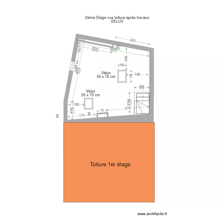 DP Velux après travaux. Plan de DP Velux après travaux. Plan de