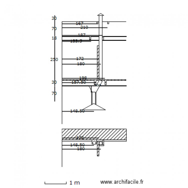 Hotte. Plan de 0 pièce et 0 m2