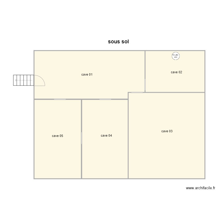 dezere am sous sol 1267. Plan de 5 pièces et 123 m2