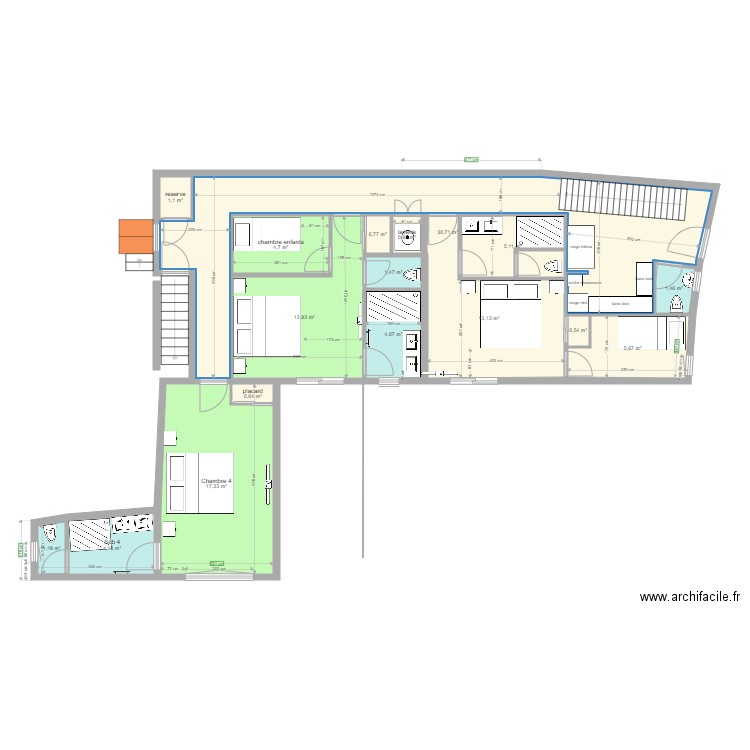 LES ANGLES ETAGES chambres 2. Plan de 0 pièce et 0 m2