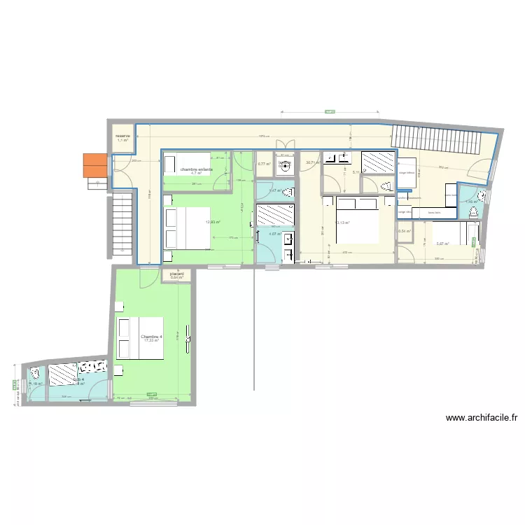 LES ANGLES ETAGES chambres 2. Plan de 
