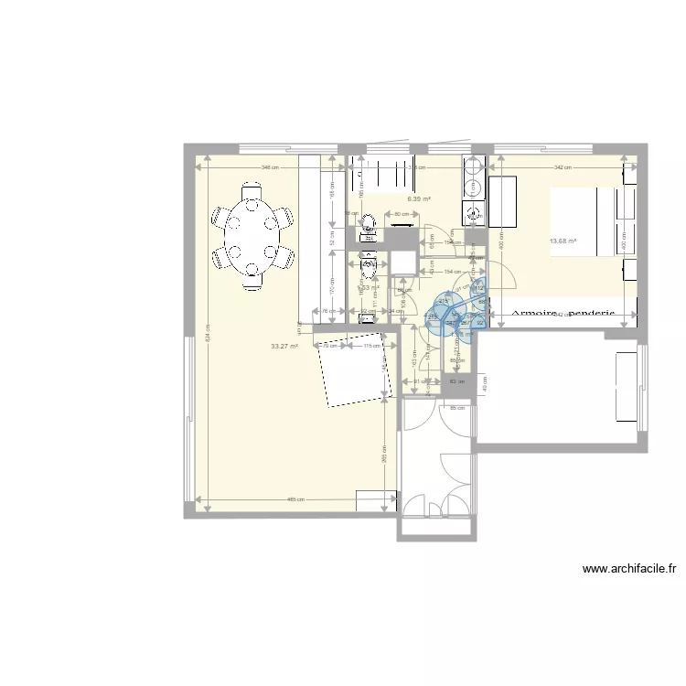 SdB avec meubles v2. Plan de SdB avec meubles v2. Plan de