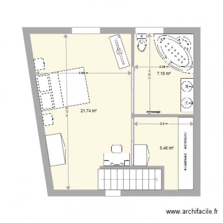 LE GARREC ETAGE MEUBLE. Plan de 0 pièce et 0 m2