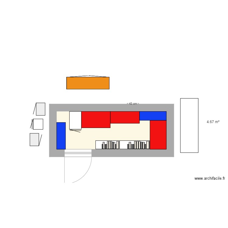 la CAVE. Plan de 1 pièce et 5 m2