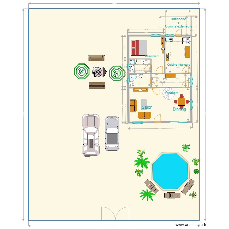 kayiranga dimensions rez de chaussee. Plan de 0 pièce et 0 m2