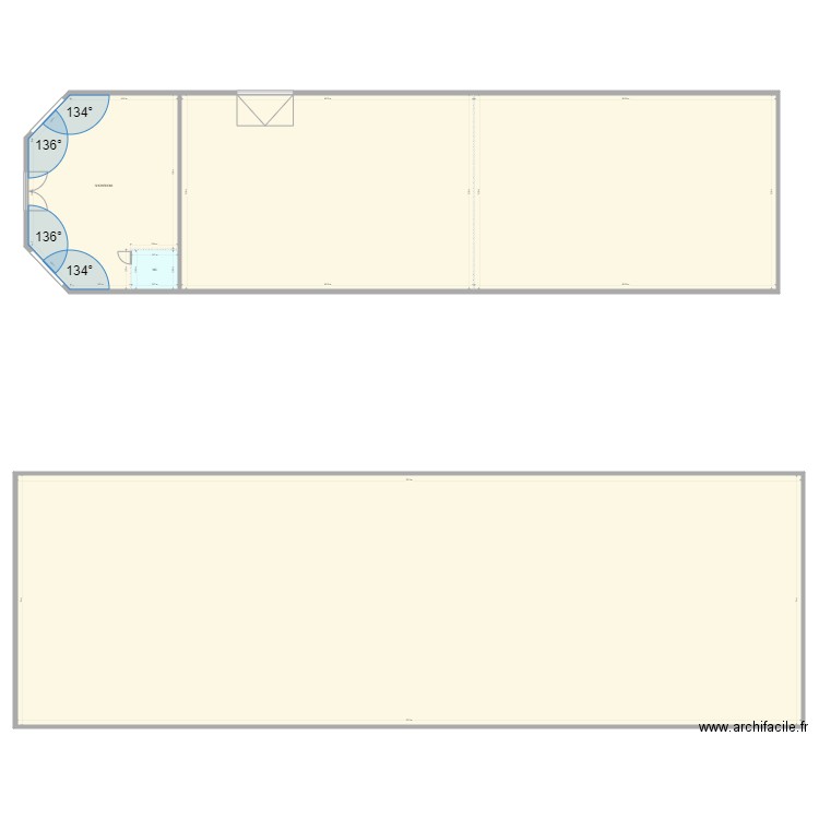 hangar azize. Plan de 5 pièces et 1393 m2