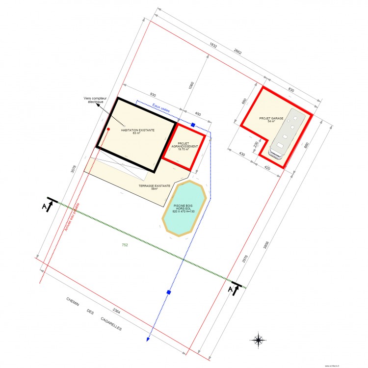 plan de masse. Plan de 0 pièce et 0 m2