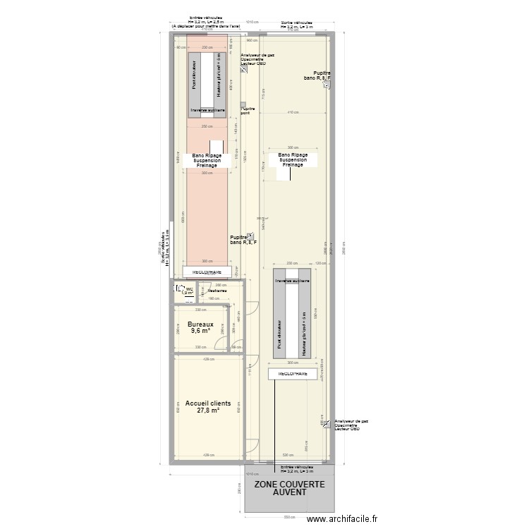 CCT VL    CT AUTO 34   VILLENEUVE LES BEZIERS. Plan de 5 pièces et 247 m2