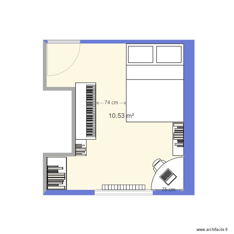 chambre amis . Plan de 0 pièce et 0 m2