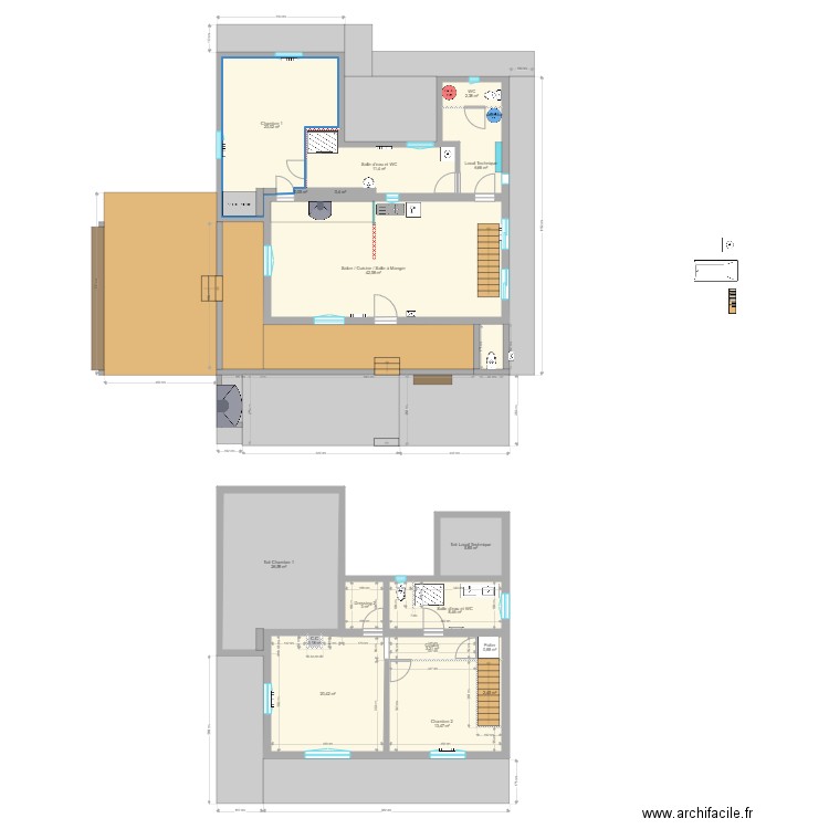 Tourves projet non meublé. Plan de 17 pièces et 171 m2