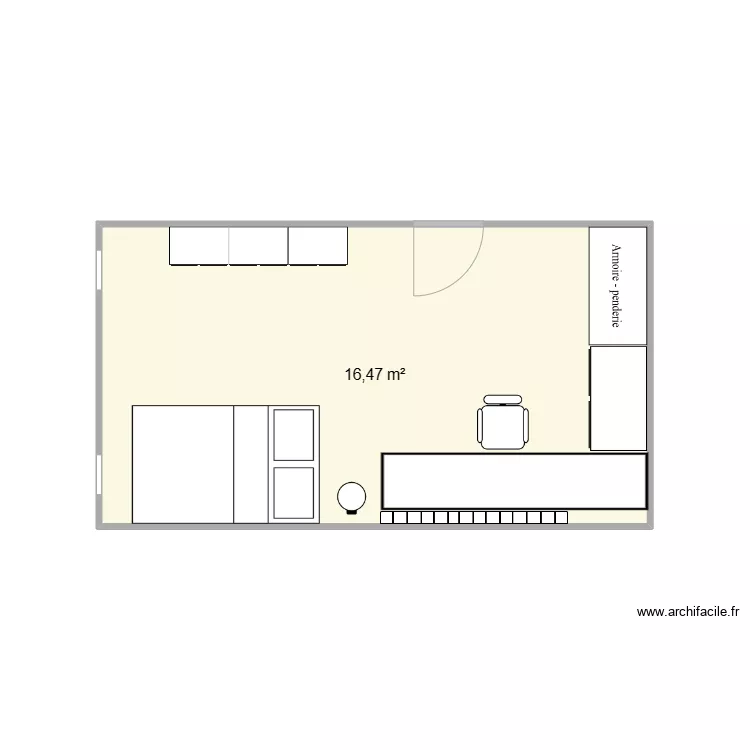 Chambre Mounya FOND. Plan de 