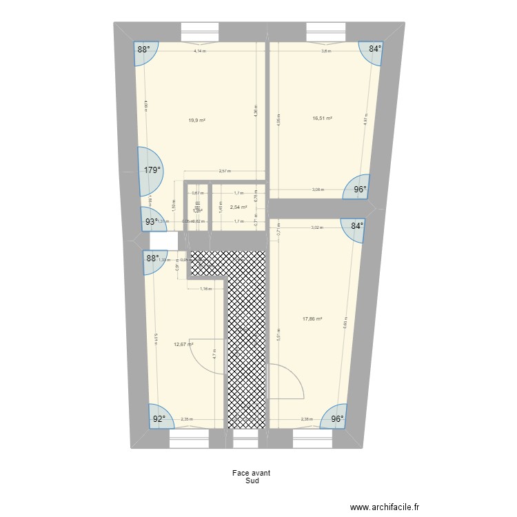 Perrin Luxeuil. Plan de 22 pièces et 255 m2