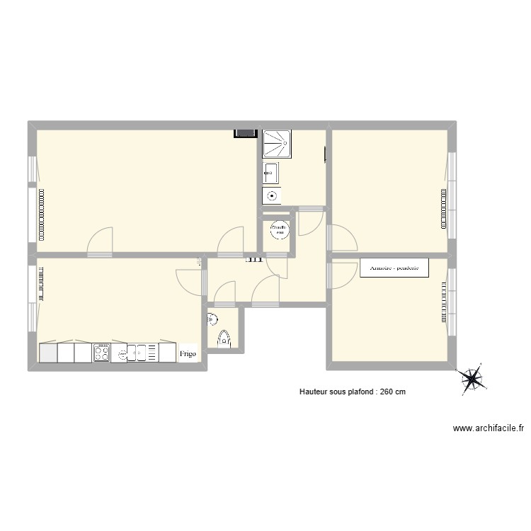 AUTEUIL - appartement. Plan de 9 pièces et 81 m2