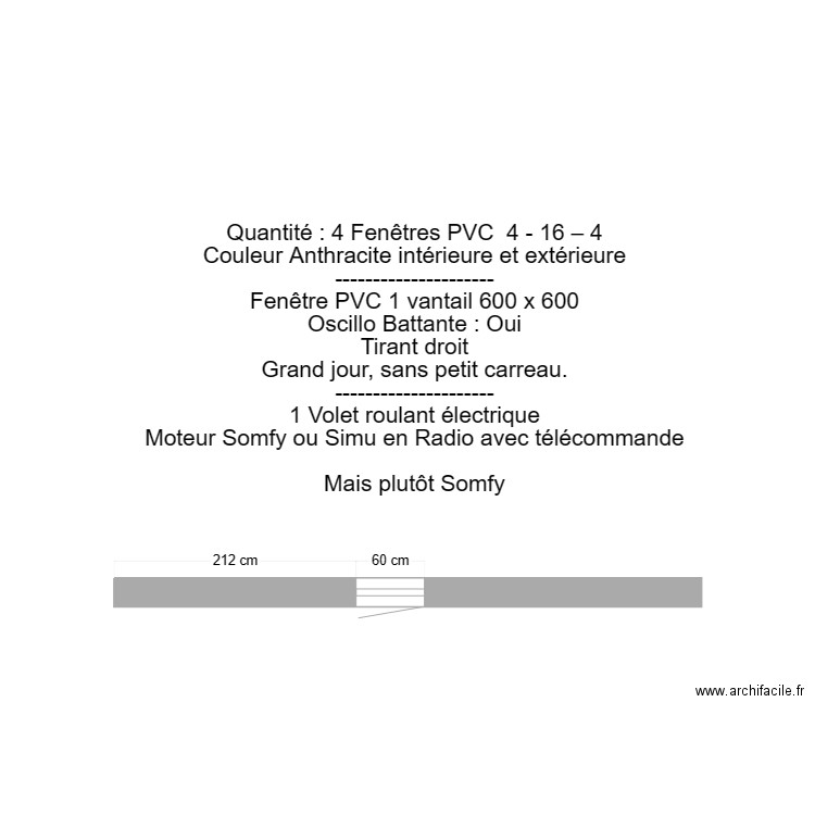 Fenêtre 600 x 600 OB. Plan de 0 pièce et 0 m2