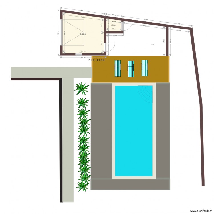 pool house piscine nico8. Plan de 0 pièce et 0 m2