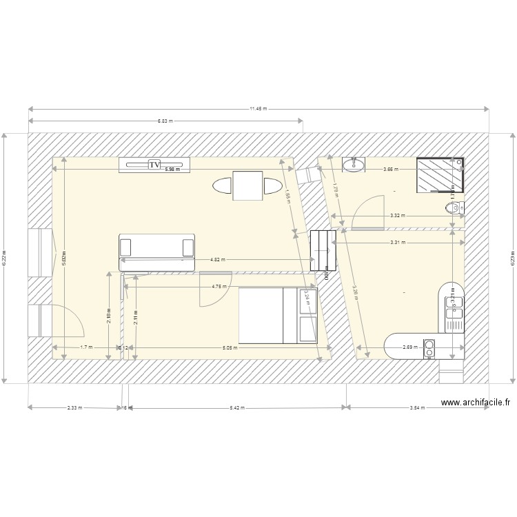 chantier narbonne. Plan de 0 pièce et 0 m2