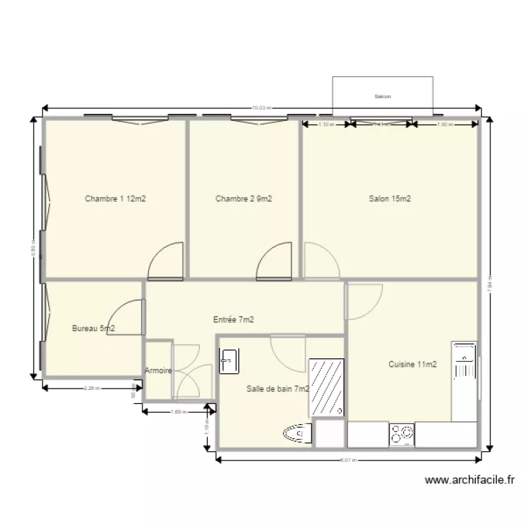 Appart Base. Plan de 