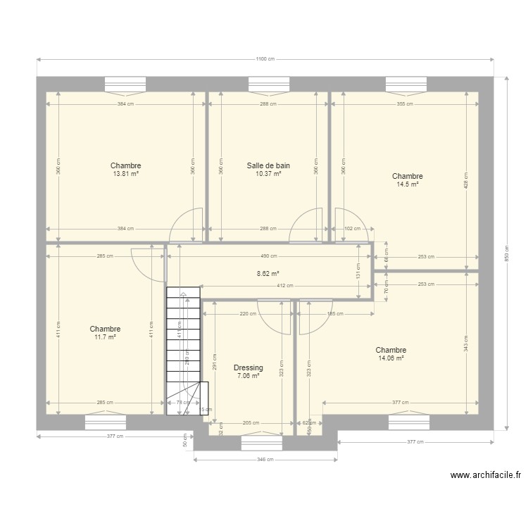 sci 2 papillons etage verneuil. Plan de 7 pièces et 80 m2