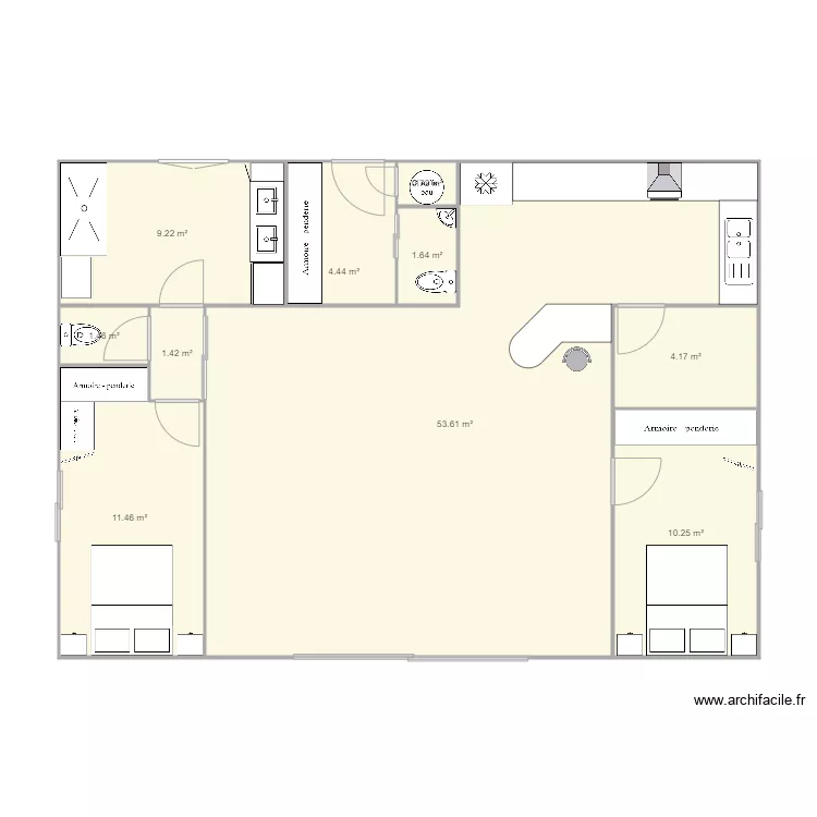 Maison container. Plan de 