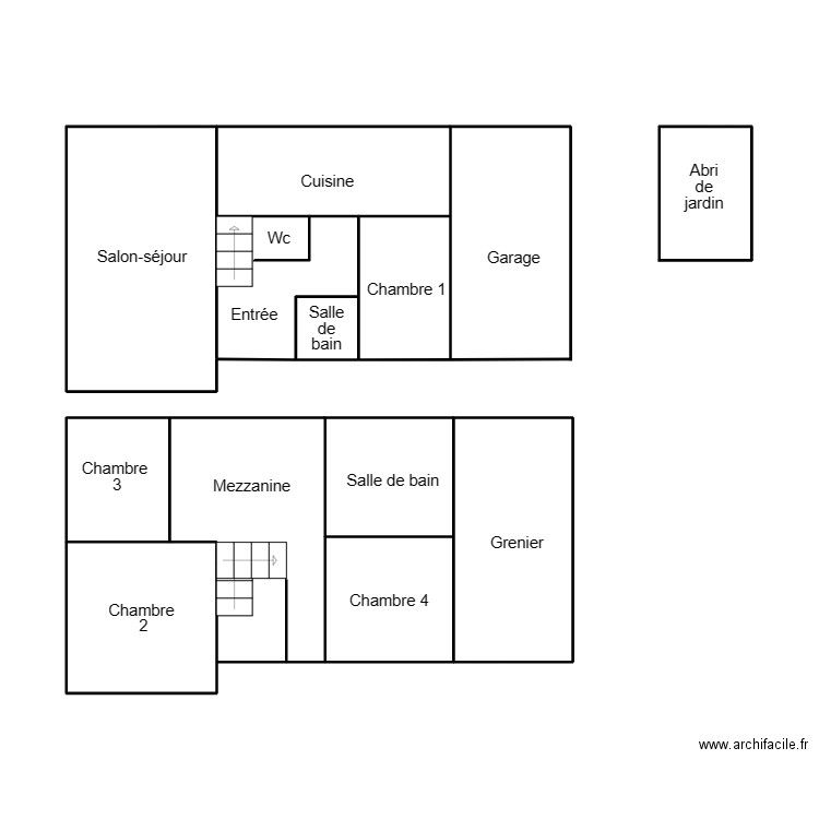 SAINT EVARZEC VANDAMME. Plan de 8 pièces et 45 m2