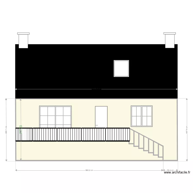 facade maison. Plan de 