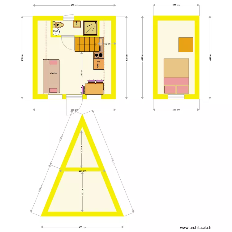 Tipi en version 30 m2 4 saisons. Plan de 