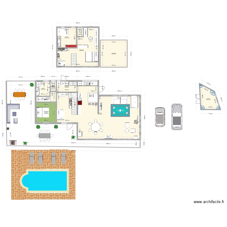 54 Agrandissement V4. Plan de 10 pièces et 171 m2