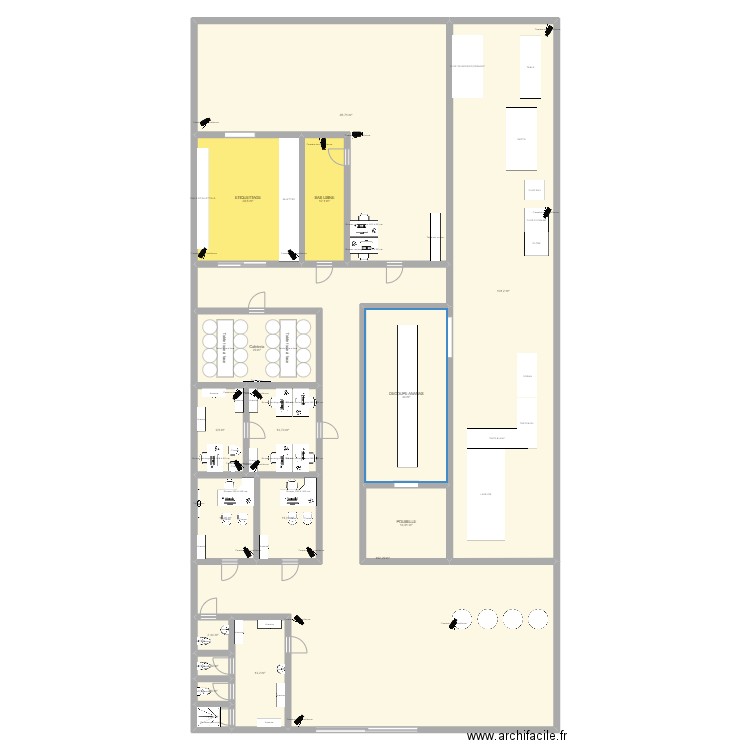 plan usine 630m2 NOUVEAU. Plan de 17 pièces et 566 m2