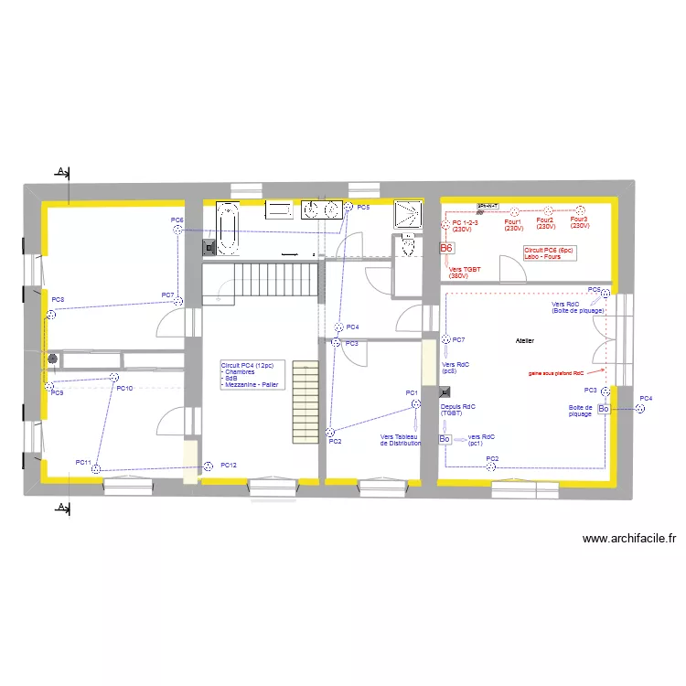 Etage_El&egrave;ctricit&eacute;_Prise_V2. Plan de 