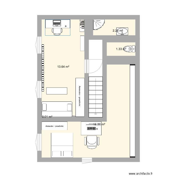 1er étage maison saite jenevieve des bois. Plan de 0 pièce et 0 m2