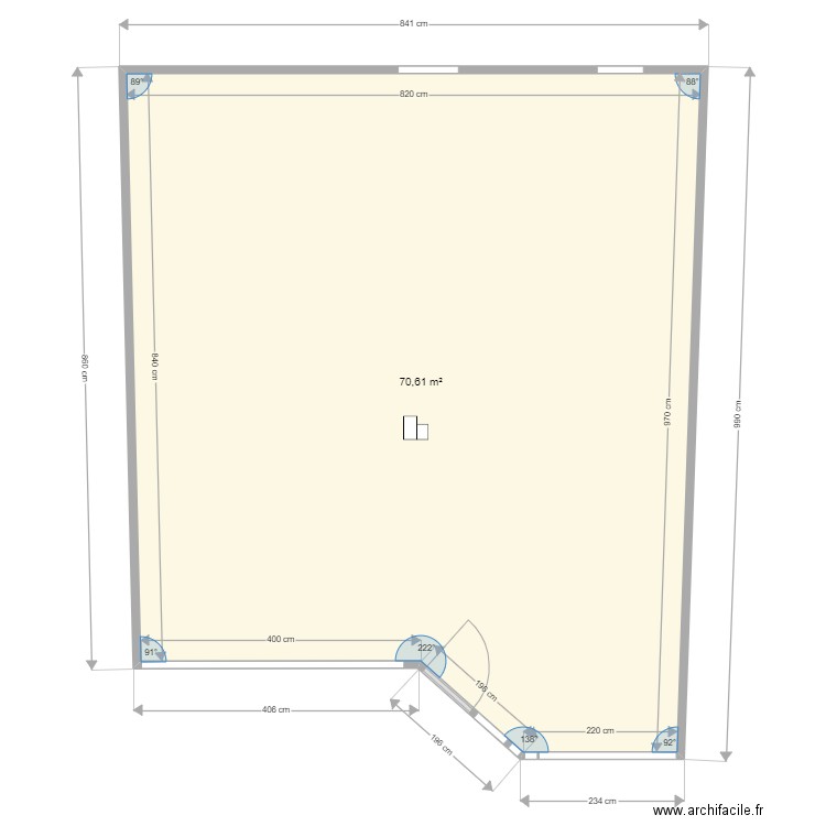 courpiere 3. Plan de 1 pièce et 71 m2