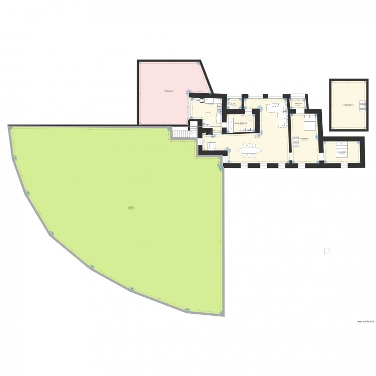 cerutti. Plan de 10 pièces et 572 m2