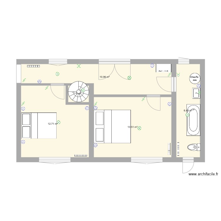 Touraille chambre. Plan de 0 pièce et 0 m2