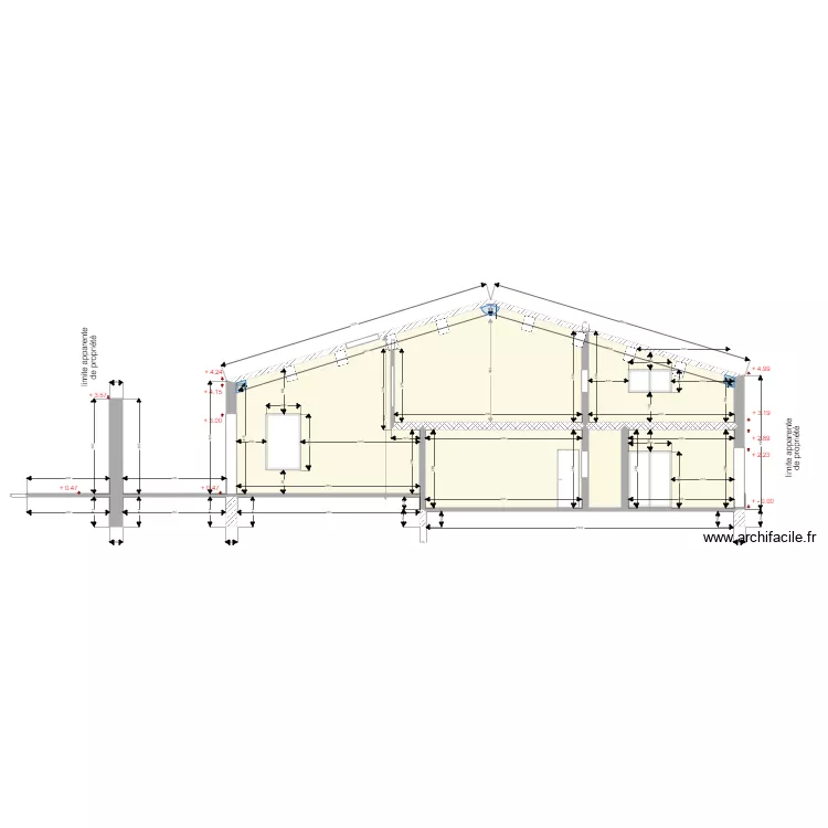 opoul coupe. Plan de 