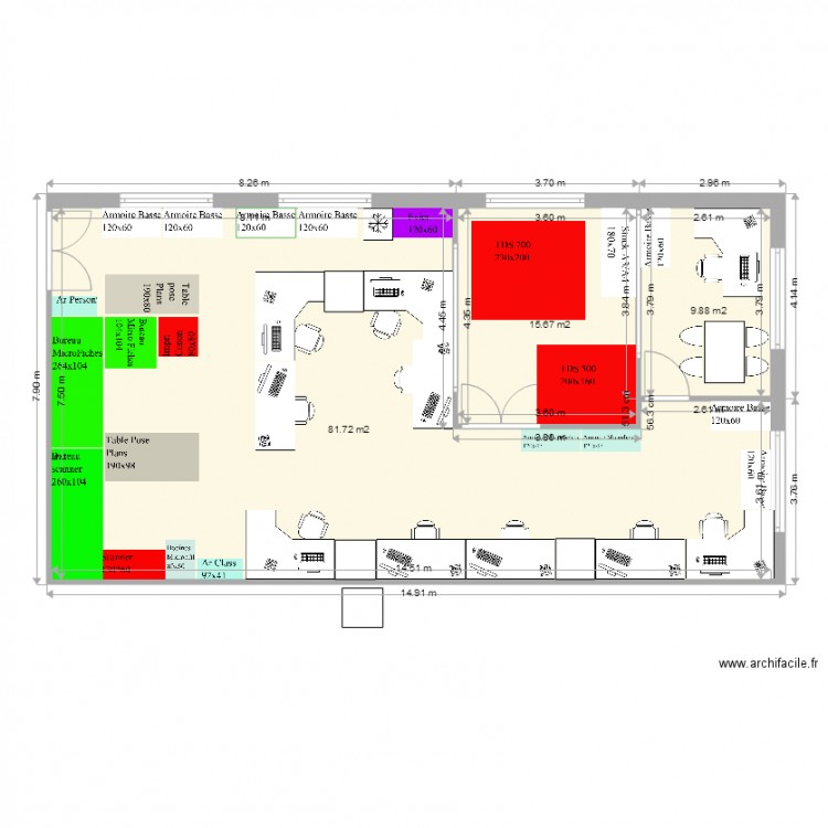 Bureau Reprographie V14. Plan de 0 pièce et 0 m2