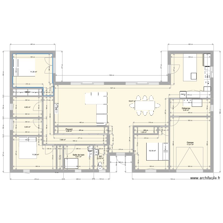 maison 2. Plan de 14 pièces et 143 m2