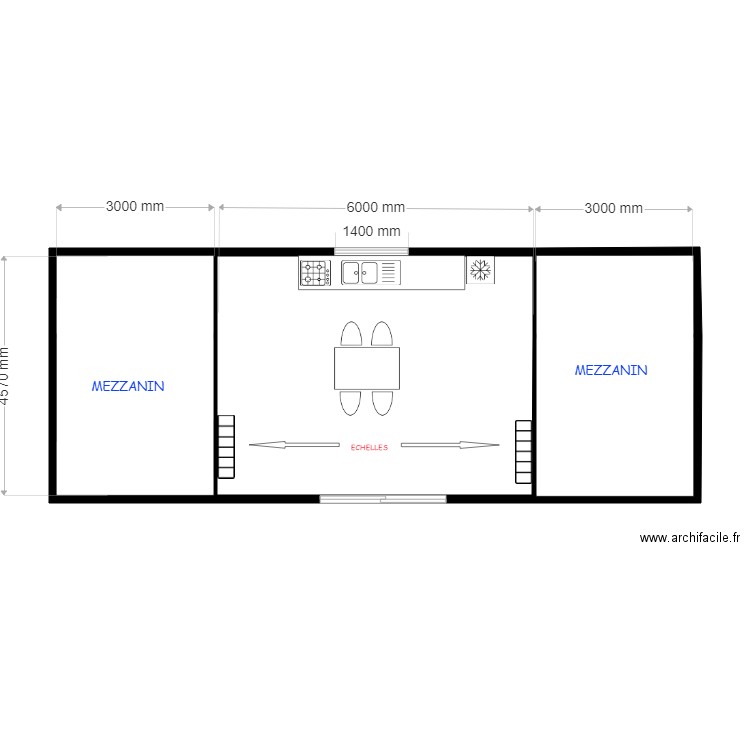 PROJET ELO 41bis. Plan de 5 pièces et 54 m2