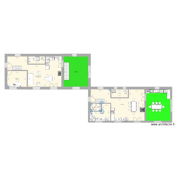 atelier RDC sans agrandissement. Plan de 9 pièces et 143 m2