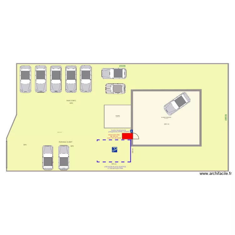 M KING GARAGE STATIONNEMENT APRES TRAVAUX. Plan de 