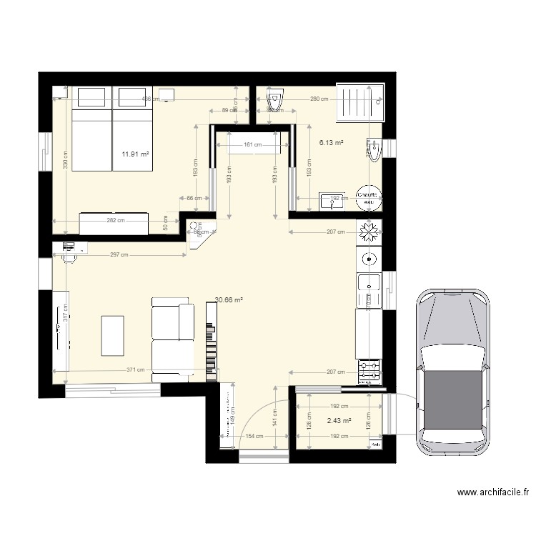 Maison bois 50 m2. Plan de 0 pièce et 0 m2