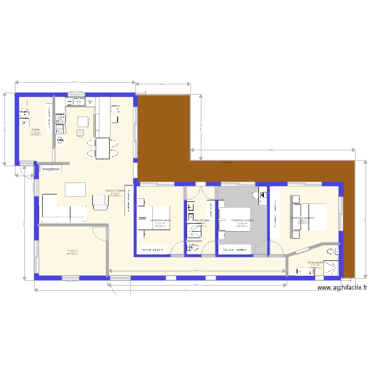 maison L. Plan de 0 pièce et 0 m2